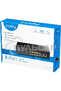 Коммутатор Cudy GS1006P (L2) 6x1Gbит/с 6PoE+ неуправляемый
