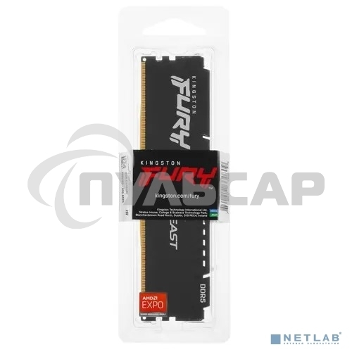 Оперативная память Kingston Fury Beast, DDR5, 16Gb (1x16GB), 5600MHz, CL36, DIMM, с радиатором, черный