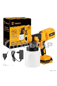 Краскопульт аккумуляторный DEKO SG20DK, 20В, 800 мл, 1x3.0А·ч 083-1133