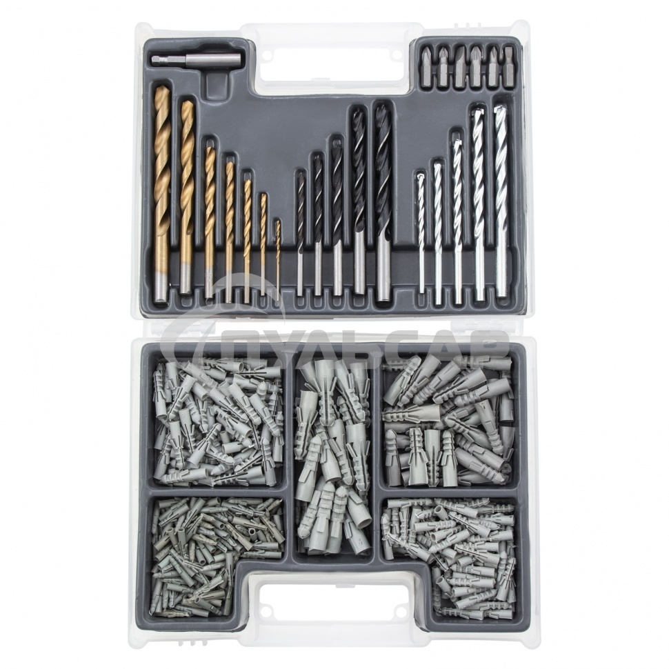 Набор сверл Matrix комбинированный (бетон 4-10мм, мет. 2-10мм, дер. 4-10мм, дюбеля) 300пр.