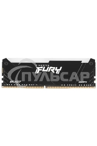 Оперативная память Kingston Fury Beast, DDR4, 16Gb (1x16Gb), 3600MHz, CL18, DIMM, с радиатором, RGB, черный