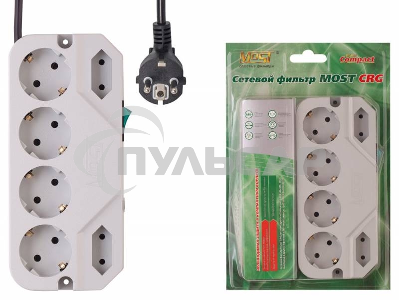 Сетевой фильтр Most СRG 2м (6 розеток) белый (коробка)