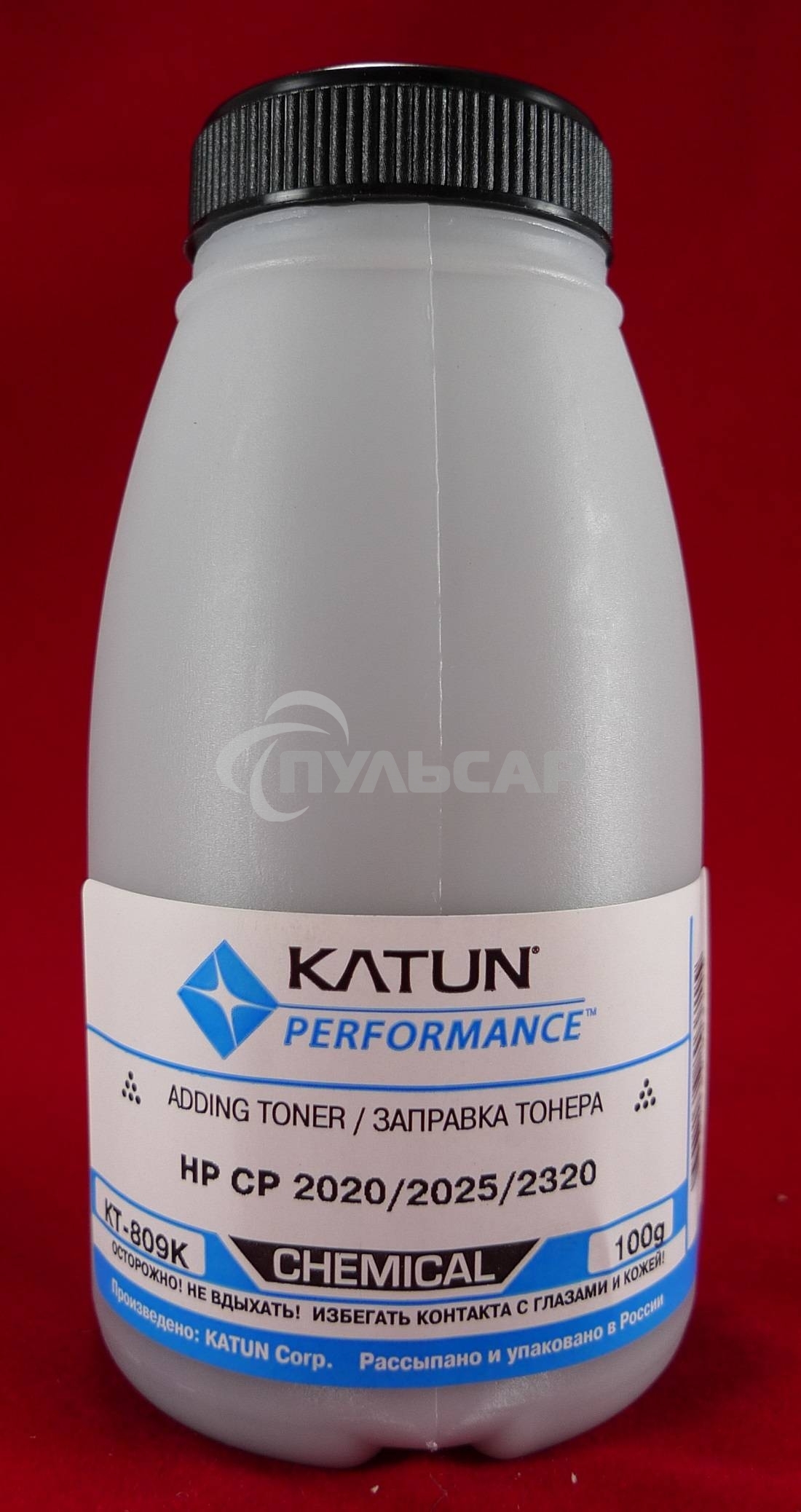 Тонер HP CP2020/2025/CM2320 черный, химический (фл.100г.) Katun фас. России