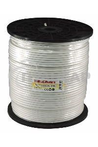 Кабель коаксиальный Rexant RG-6U, 75 Ом, CCS/Al/Al, 64%, 305 м, белый