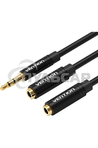 Переходник-разветвитель Vention гибкий Jack 3.5 мм M/Jack 3.5 мм F x 2 - 0.3 м