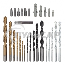 Набор сверл Matrix комбинированный (бетон 4-10мм, мет. 2-10мм, дер. 4-10мм, дюбеля) 300пр.