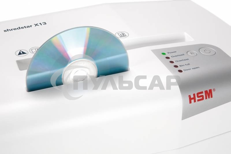 Шредер HSM ShredStar X13-4.0x37 (секр.3/P-4)/фр4х37мм/14лист/23лтр/Уничт:скрепки, скобы, пл.карты/CD ролики