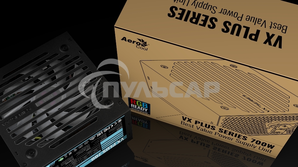 Блок питания Aerocool / Formula VX-700 PLUS RGb, 700Вт, 120мм, черный