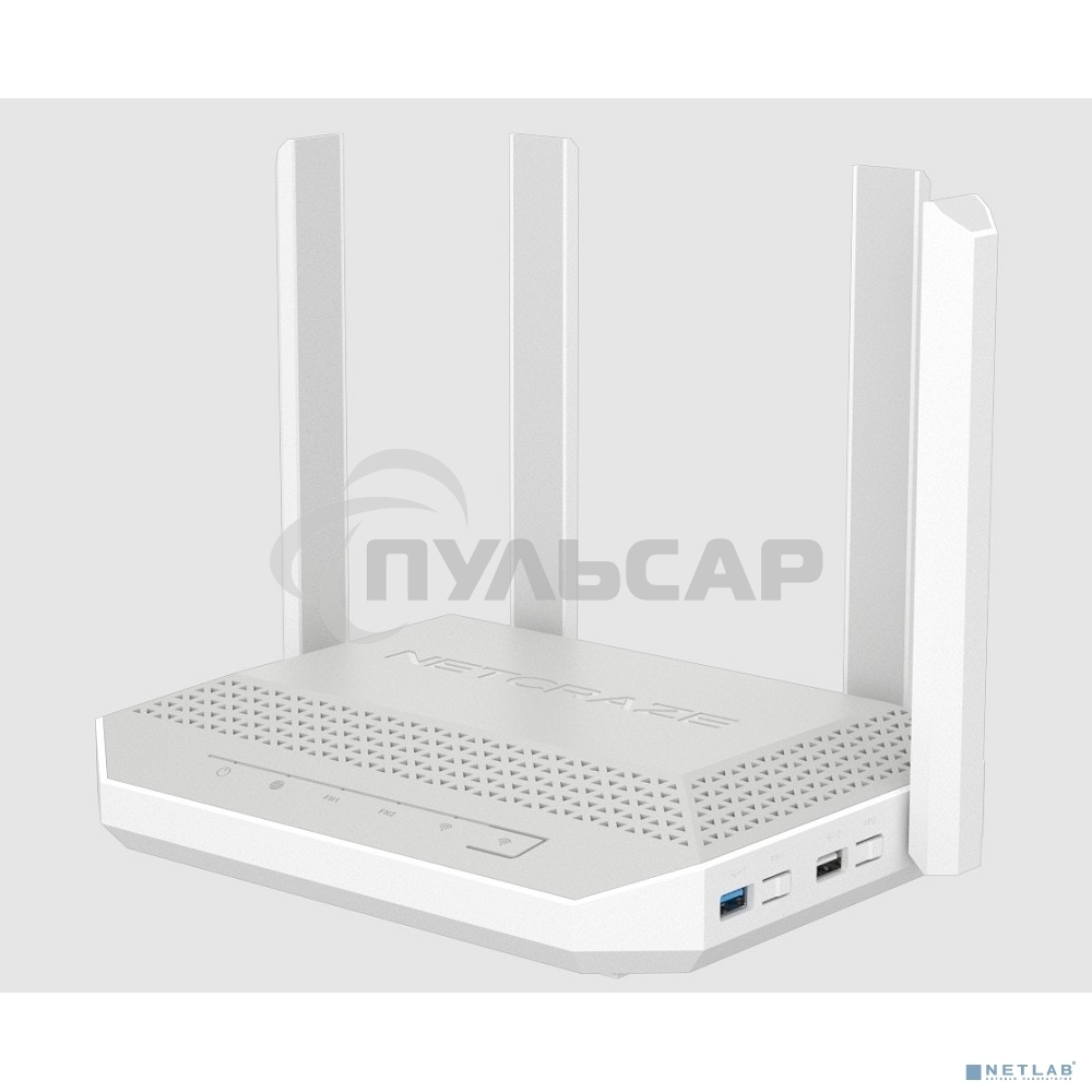 Мультигигабитный интернет-центр Netcraze Giga (NC-1012) с Mesh Wi-Fi 6 AX3000, Smart-коммутатором 1×2.5G/SFP и 4×1G, многофункциональными портами USB 3.0 и 2.0