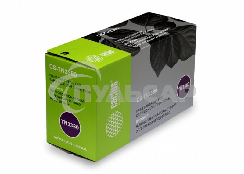 Картридж лазерный Cactus CS-TN3380 черный (8000 стр.) для Brother HL-5440D/5450DN/5470DW/6180DW/DCP8110/8250/MFC-8520/8950