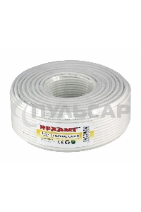 Кабель коаксиальный Rexant 3С-2V, 75 Ом, CCS/Al/Al, 48%, бухта 100 м, белый