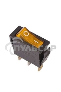 Выключатель клавишный Rexant 250V 15А (3с) ON-OFF желтый с подсветкой