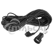 Удлинитель-шнур Rexant ПВС 3х0.75, 30 м, с/з, 6 А, 1300 Вт, IP44, черный (Сделано в России)