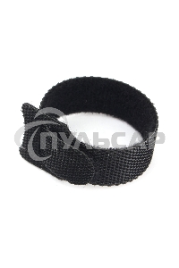 Хомуты-липучки на основе ленты Velcro VT-110x11BK 110 x 11 мм, черные (12 шт.)