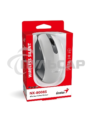 Мышь беспроводная Genius NX-8008S белый/серый, 1200 dpi, радиоканал, USB, кнопки - 3