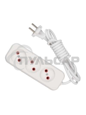 Удлинитель 3х2м без заземл. 10А IP20 Lezard 720-0302-303