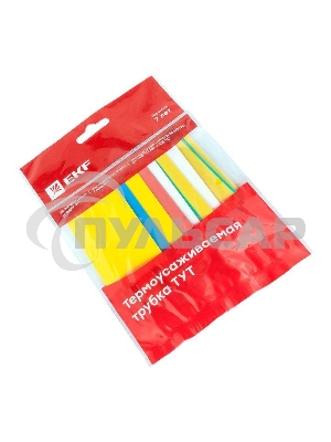 Набор трубок термоусадочных тонкостен. 30/15 (7 цветов по 3шт 100мм) EKF tut-n-30