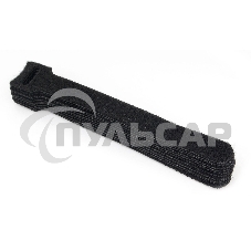 Хомуты-липучки на основе ленты Velcro VT-110x11BK 110 x 11 мм, черные (12 шт.)