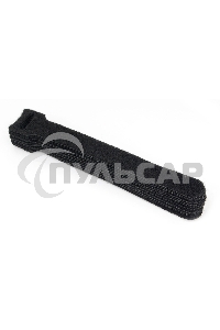 Хомуты-липучки на основе ленты Velcro VT-110x11BK 110 x 11 мм, черные (12 шт.)