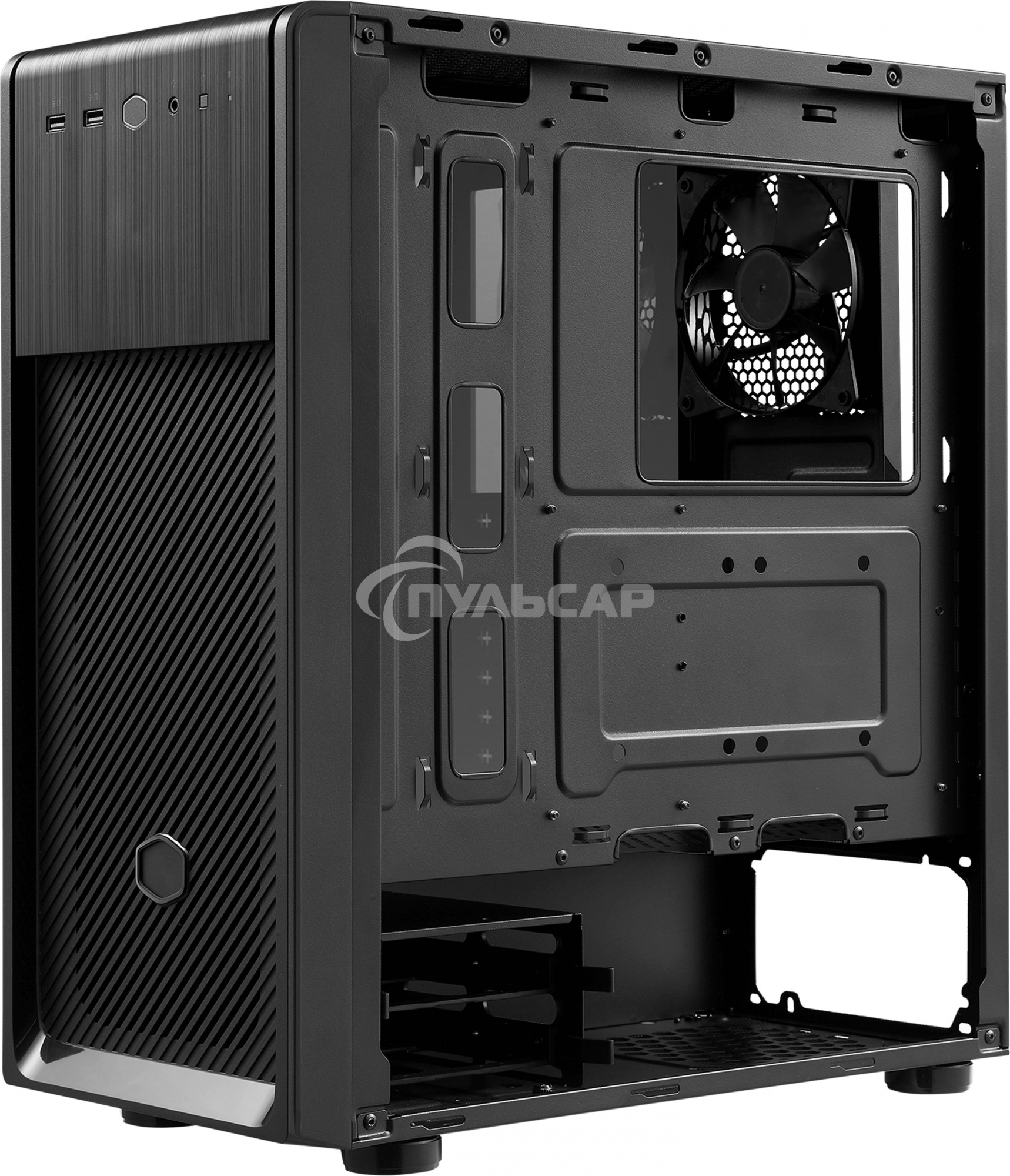 Компьютерный корпус Cooler Master Elite 500 w/o ODD bay, 2xUSB3.2, 1x120Fan, w/o PSU, Black, Steel left panel, ATX