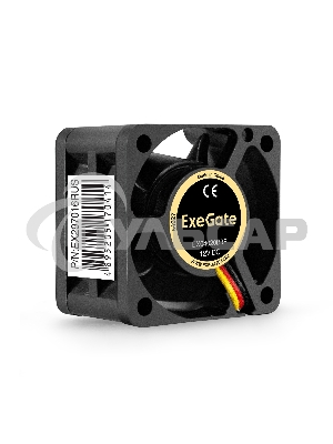 Вентилятор для корпуса ExeGate EX04020B3P черный, 40 мм, 6300 об/мин, 28 дБ, 3 pin