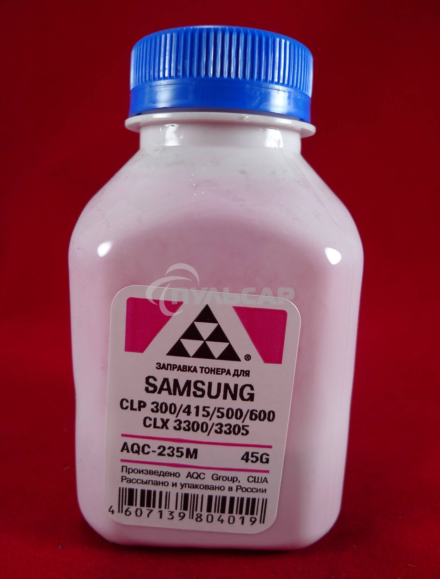 Тонер SAMSUNG CLP 300/315/320/325/360/415/500/510/600/610/660/CLX3300/3305 Magenta, (фл.45г.) AQC фас. Россия