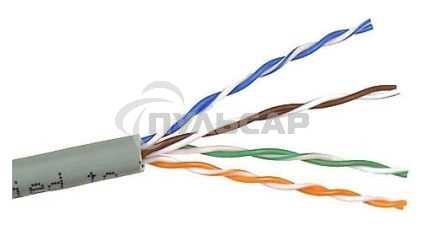 Кабель TWT UTP, 4 пары, Кат.5e, PVC, серый, 100 метров