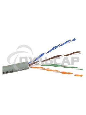 Кабель TWT UTP, 4 пары, Кат.5e, PVC, серый, 100 метров