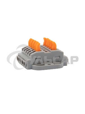 Клемма СМК 222-425P проходная 5 полюсов, с монтажной площадкой (0,08-4 мм²), серая (блистер 4 шт./уп.) Rexant