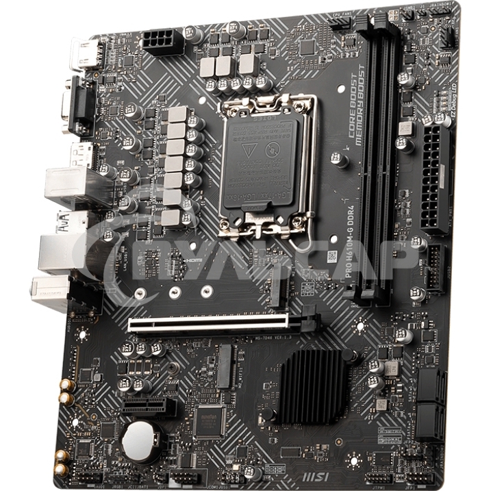 Материнская плата MSI PRO H610M-G, LGA 1700, Intel H610, 2xDDR5, 4xSATA, 1xM.2, 1xPCIe 4.0 x16, 1xPCIe 3.0 x1, 1xHDMI, 1xDP, 1xVGA, 1xRJ45 1Gb, 2xUSB-A 3.2 Gen 1, 4xUSB-A 2.0, 3x3.5мм, 7.1, mATX