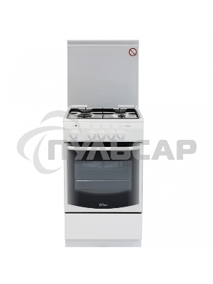 Плита комбинированная De Luxe 5040.21ГЭ (КР) ЧР белый, конфорок 4 шт, духовка 43 л, 50 см x 85 см x 50 см