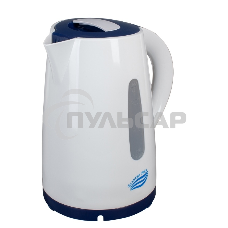 Чайник электрический Великие Реки Томь-1 белый/т.синий
