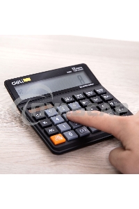 Калькулятор бухгалтерский Deli EM01120 черный 12-разр.