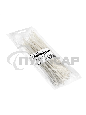 Стяжка (хомут) нейлоновая ExeGate CV66-200x3.6W (нейлон 6.6, 200x3.6мм, неоткрывающаяся, halogen free, -40°C - +85°C, белая, 100 шт)