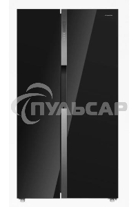 Холодильник Maunfeld MFF177NFB черный глянц. двухкамерный 263/170л морозилка сбоку, No Frost, Side by Side