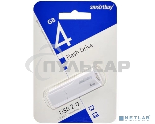 Флешка USB R/W Smartbuy 4 Gb,CLUE белый (SB4 GbCLU-W)