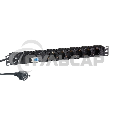Блок розеток горизонтальный ExeGate ServerPro PDU-19H610 Al-6S-EU2.5-1P, 19