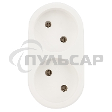 Двойник электрический 6А без заземления, белый Rexant
