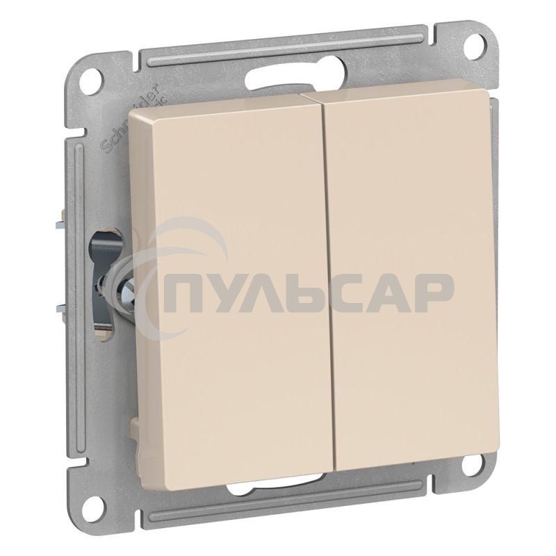 Механизм выключателя 2-кл. СП AtlasDesign 10А IP20 (сх. 5) 10AX беж.