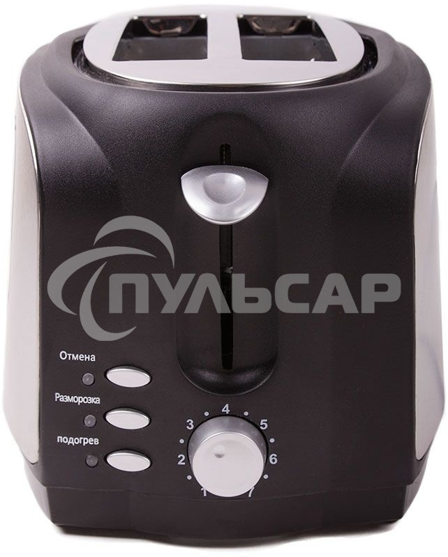 Тостер Endever Skyline ST-121 стальной, мощность -900 Вт, 3 режима работы, 7 регулировок поджаривания, 2 отсека для загрузки тостов, автоцентрирование тостов, механический тип управления, LED-подсветка на кнопках, термоизолированный корпус, отсек для хран