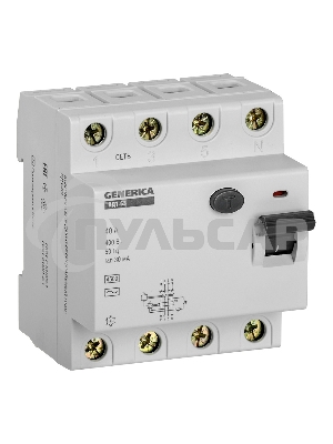 Выключатель дифференциального тока (УЗО) 4п 40А 30мА тип AC ВД1-63 GENERICA ИЭК MDV15-4-040-030