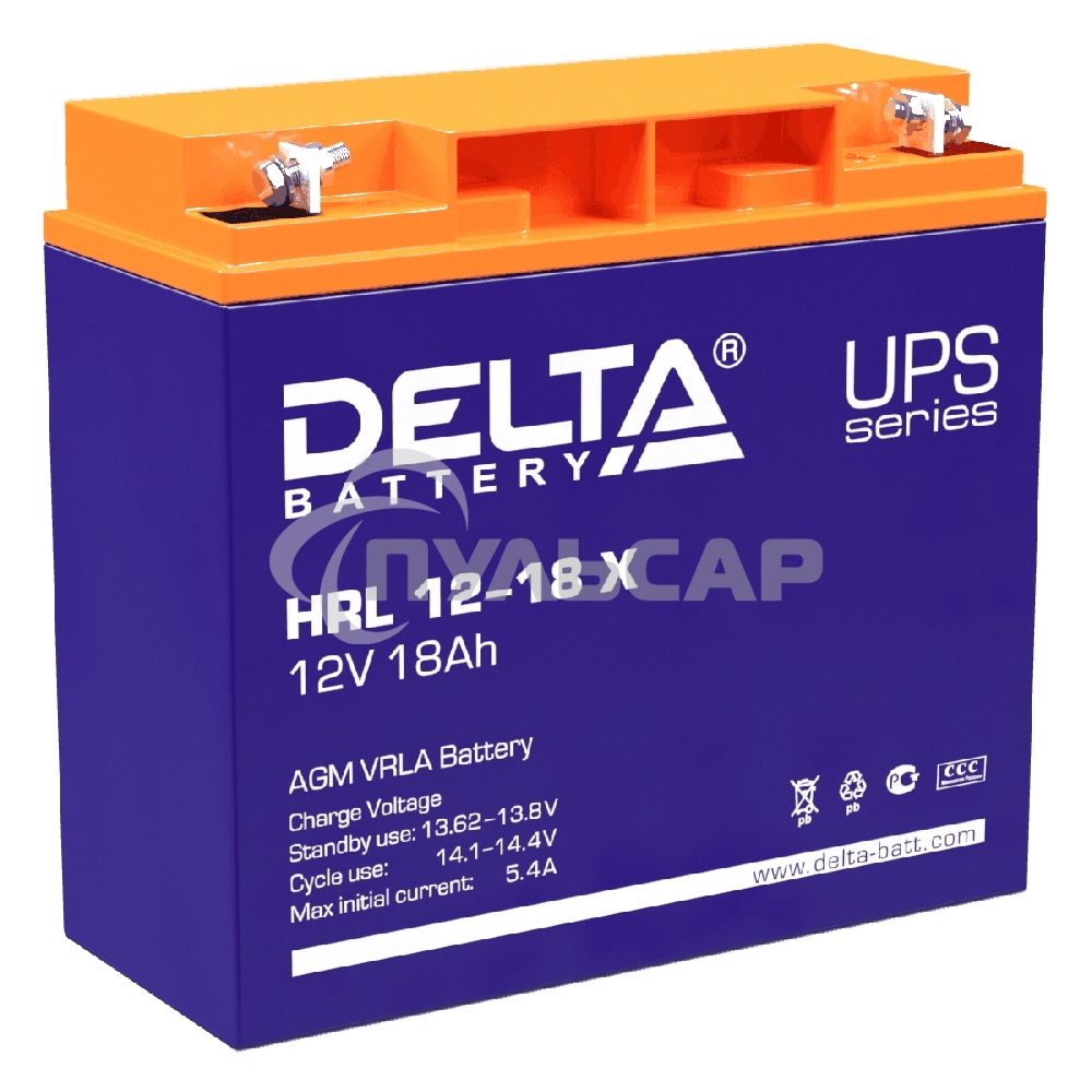 Батарея Delta HRL 12-18 X (17.8 А\ч, 12В) свинцово- кислотный аккумулятор