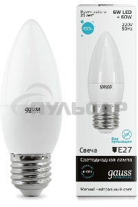 Лампа cветодиодная Gauss LED Elementary Candle 6W E27 4100KLD33226