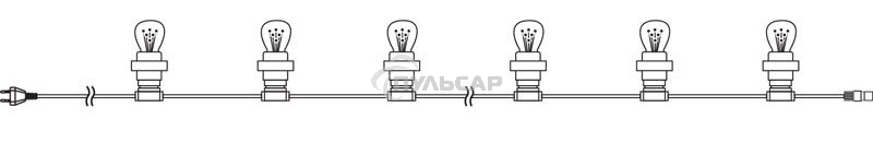 Гирлянда Neon-night LED Galaxy Bulb String 10м, черный каучук, 30 ламп*6 LED теплый белый, влагостойкая IP65