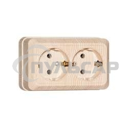 Розетка 2-м ОП Олимп 16А с заземл. сосна UNIVersal 5560865
