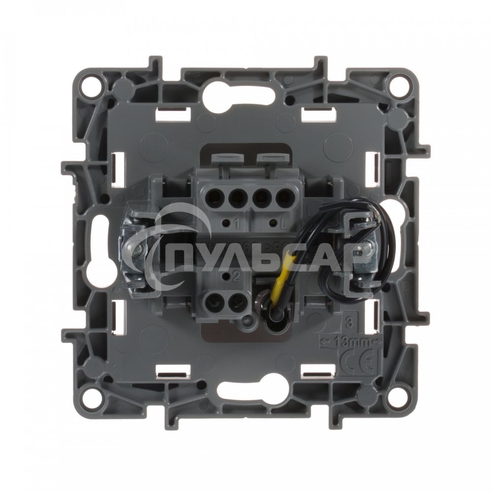 Механизм выключателя 1-кл. СП Etika 10АX с подсветкой / индикацией безвинт. зажимы бел. Leg 672203