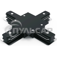 Коннектор для встраиваемых трековых шинопроводов Gauss (+) черный