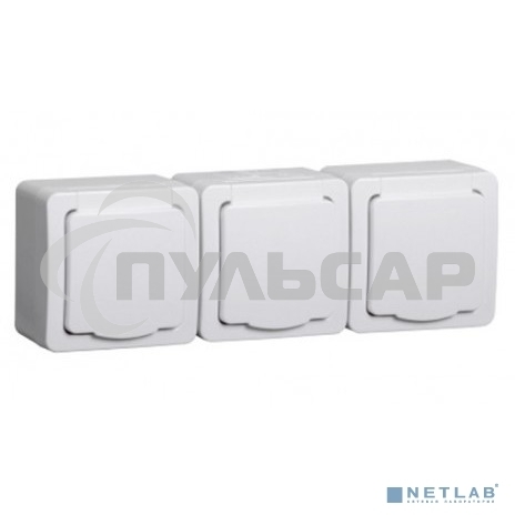 Розетка Iek ERMP32-K01-16-54-EC РСб23-3-ГПБб роз 3м с з/к о/у IP54 (белый) ГЕРМЕС PLUS