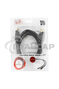 Кабель DisplayPort Gembird, 1.8м, 20M/20M, черный, экран, пакет CC-DP-6