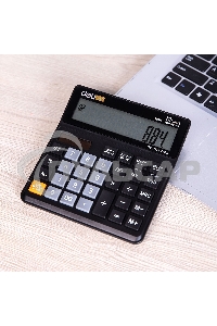 Калькулятор бухгалтерский Deli EM01120 черный 12-разр.